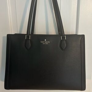 Kate Spade Madison Saffiano East West Black Leather Laptop Tote